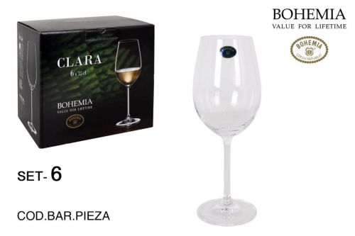 Set 6 Taça De Vinho Bohemia 350cc Clara — vista 1