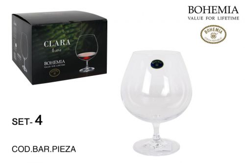 Set 4 Copos De Conhaque Bohemia 690ccclara — referência 6344S03269
