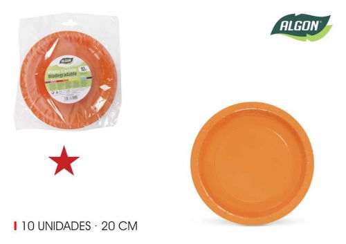 Set10 Placa De Cart+o Laranja 20cm Algon