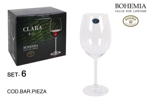 Set 6 Taça De Vinho Bohemia 450cc Clara — vista 1