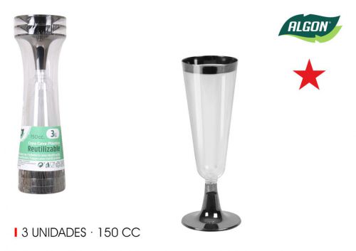 Conjunto3 Coppa Cava Piedebocca Argento 150 Algo — vista 1