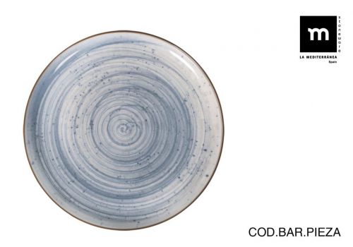 Prato Redondo 27cm Swirl Nordic Ivory Brilho