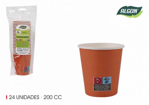 Set24 Copo De Cart+o Laranja 200cc Algon — vista 1