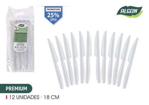 25 Faca De Plástico Reutilizável Algon — referência BA01054275670
