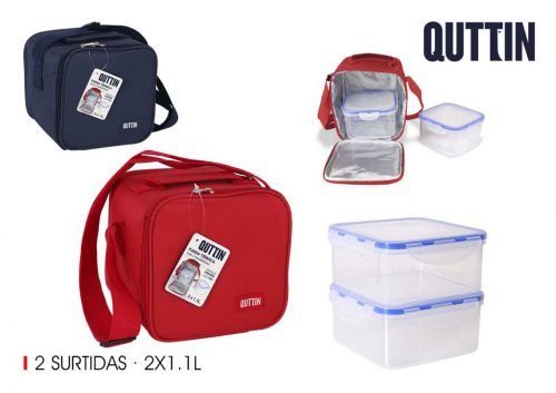 Bolsa Térmica + 2 Lancheiras 1.1lt. Quttin