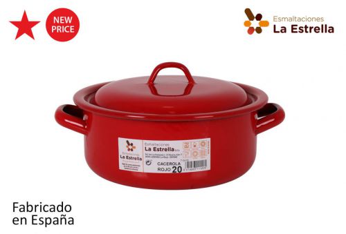 Y Cacerola Esmaltada C/Tapa 20cm Rojo — referência 217110120