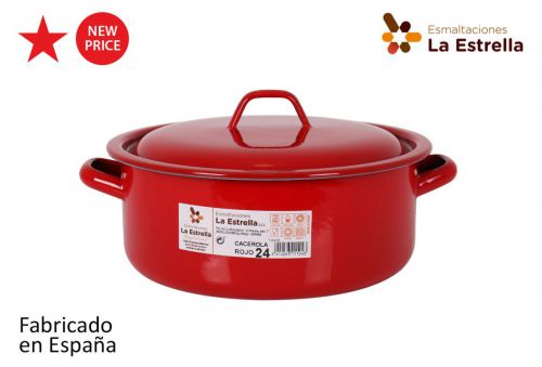 Y Cacerola Esmaltada C/Tapa 24cm Rojo — vista 1