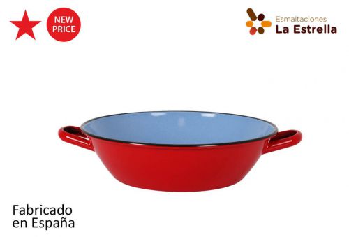Y Paellera Honda Bordonada 32cm Rojo