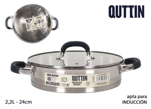 Cacerola Baja Ac Ind.24cm/0.8mm/2.2l Qtheleom — vista 1