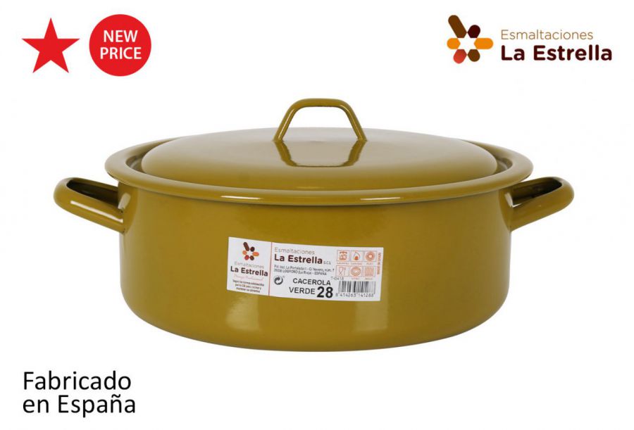 Y Cacerola Esmaltada C/Tapa 28cm Verde