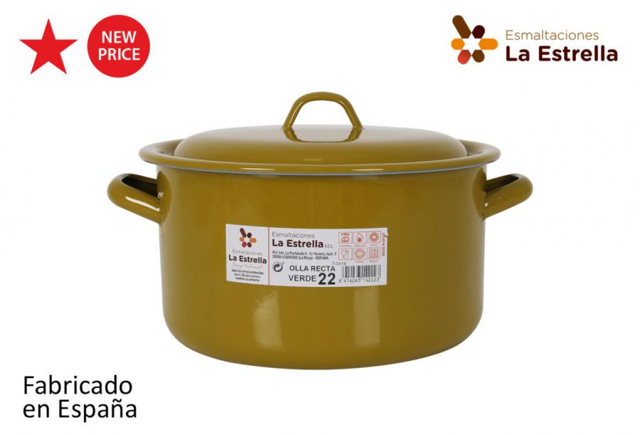 Y Olla Recta C/Tapa 22cm  Verde — referência 217140222