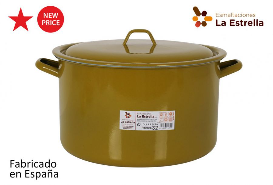 Y Olla Recta C/Tapa 32cm  Verde
