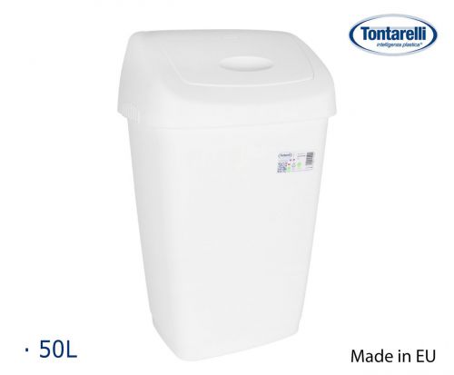 Lixeira Branca De 50 Litros Com Tampa Basculante — referência 8101375C112