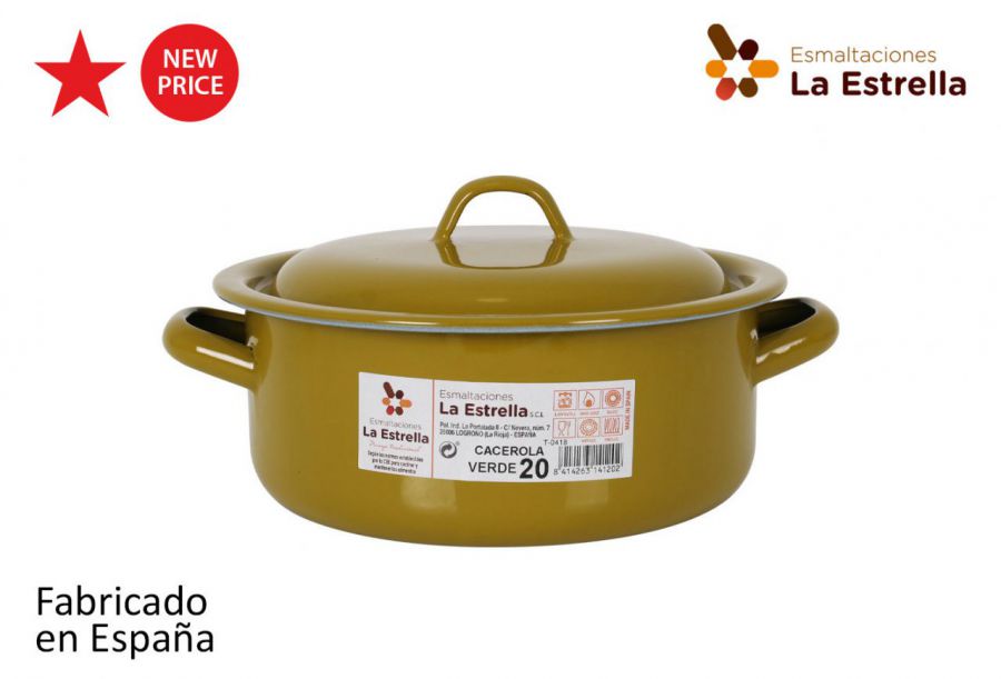 Y Cacerola Esmaltada C/Tapa 20cm Verde