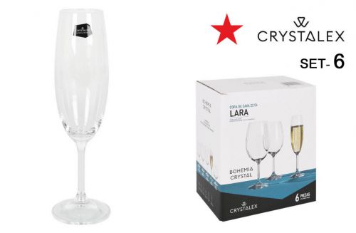 Y Set 6 Copas Cava Cristal Bohemia 220cc — vista 1