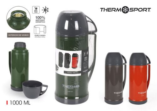Garrafa Vacuo Plast. C/Copo 1l Thermosport — referência BY01031175872