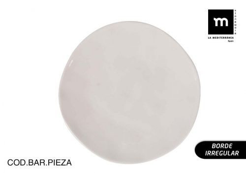 Prato De Sobremesa Ib+rica Brilhante Marfim De 2 — vista 1