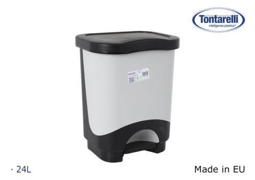 Lixeira De 24 Litros Com Pedal Idea Preta/Cinza — referência 8105894C10D