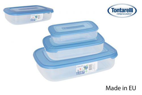 Ek Conjunto De 3 Lancheiras Retangulares De 1l/2 — vista 1