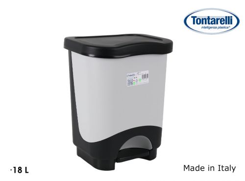 Lixeira De 18 Litros Com Pedal Idea Preta/Cinza — referência 8105893C10D