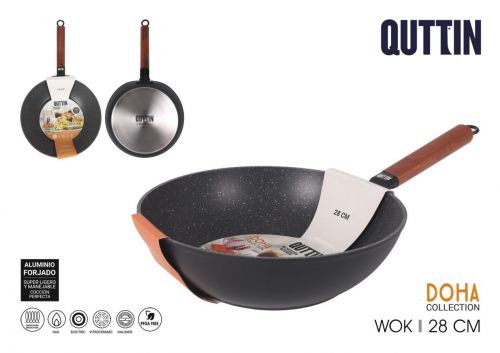 Wok 28cm Alum. Forj. Full Doha Quttin — referência QT-878DH228