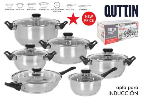 Y Bateria Cocina 12pc Acero Induccion Genova — vista 1