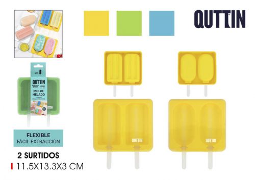 Molde De Silicone Duplo Para Gelados Quttin — referência BQ01042876360
