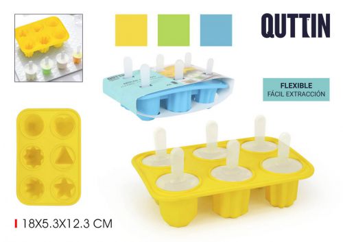 Molde Para 6 Gelados De Silicone Quttin — vista 1
