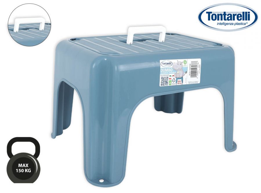 Banqueta Com Alça 38x30x24cm Dumbo Azul — referência 8101194C704