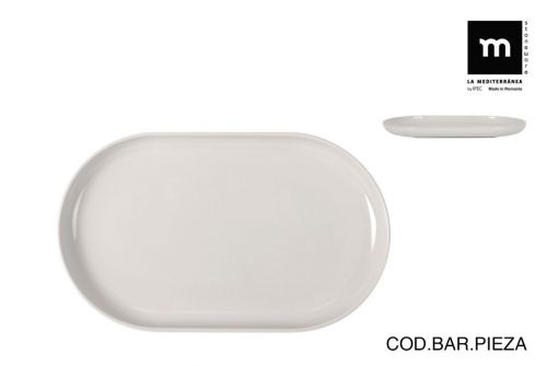 Prato Oval 25x15x22cm Marfim Nórdico Brilhante — referência IVO27111