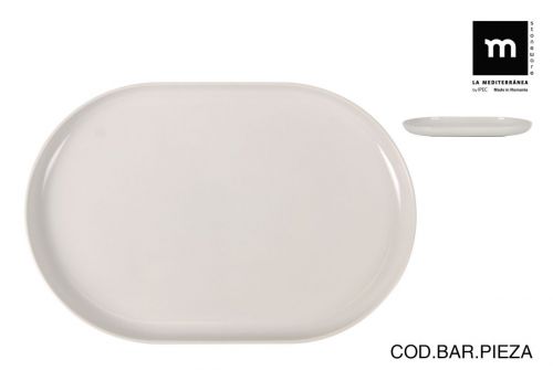 Prato Oval 30x20x25cm Marfim Nórdico Brilhante — referência IVO27110