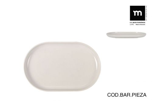 Prato Oval 20x13x2cm Marfim Nórdico Brilhante — vista 1