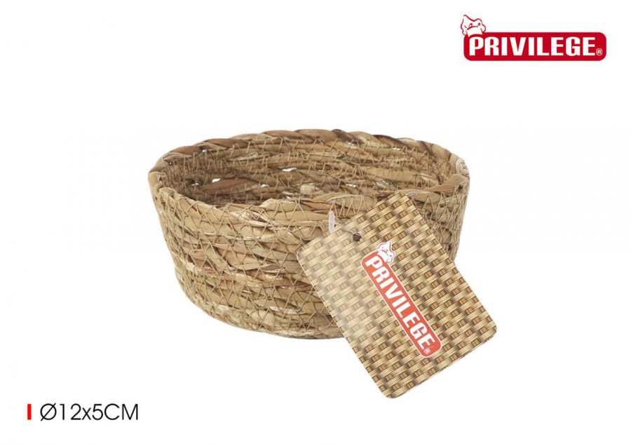 Cesta Mimbre Redonda  12x5cm Privilege — referência 36506MR1205