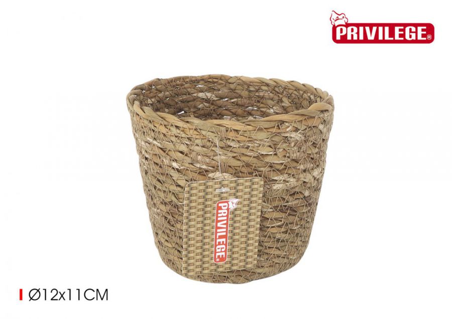 Cesta Mimbre Redonda  12x11cm Privilege — referência 36506MR1211