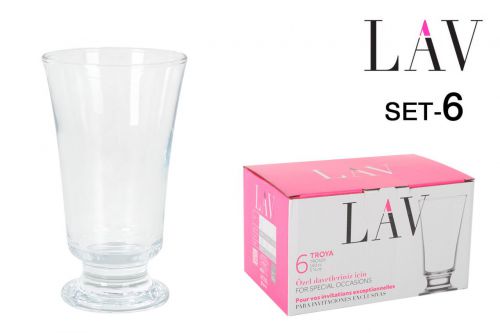 Tro329f Set 6 Vasos C/Pie 150cc Troya — vista 1
