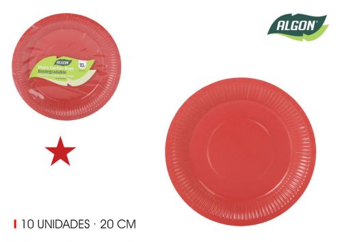 Set10 Placa De Cartao Vermelho 20cm Algon — vista 1