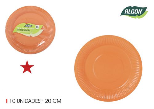 Set10 Placa De Cartao Laranja 20cm Algon — vista 1