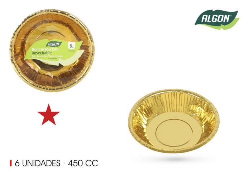 Tigela  De Cartao Ouro Redondo 450cc Algon — referência BA01054076994