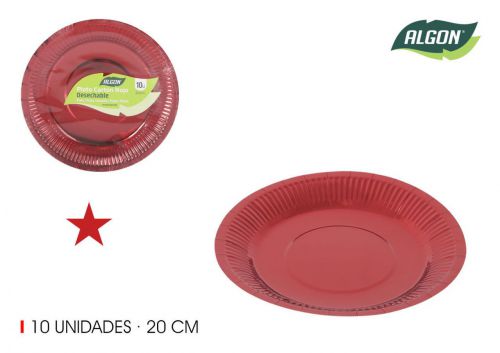 Set10 Placa De Cartao Vermelho Brilhante Redondo — referência BA01054077008