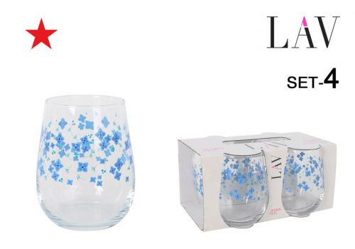 Y Gai361ub1578 Set 4 Vasos 360cc Gaia Flores — referência DW10950