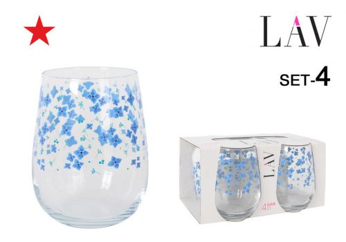 Y Gai365ub1578 Set 4 Vasos 475cc Gaia Flores — vista 1