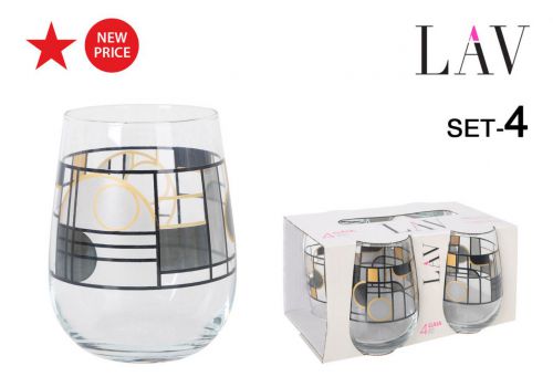 Ygai365sb4942 Set 4 Vasos 475cc Gaia Abstract — vista 1