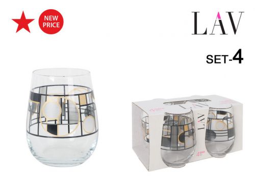 Ygai361sb4942 Set 4 Vasos 360cc Gaia Abstract — vista 1