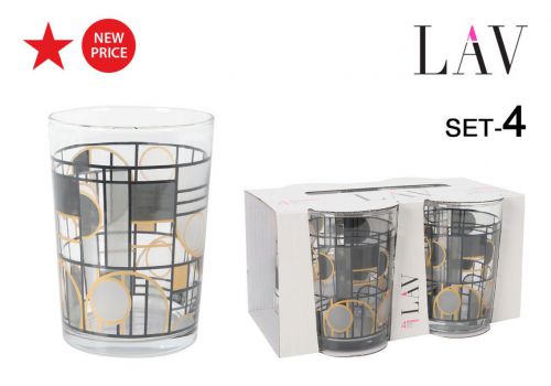 Ybdg392sb4942 Set 4 Vasos Sidra 520cc Abstrac — referência DE20012