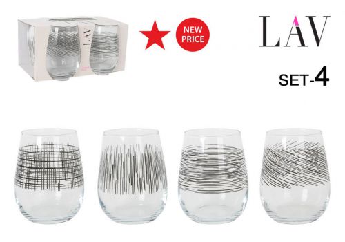Y Gai361ub4046set 4 Vasos 360cc Gaia Bl.lines — referência DR10950