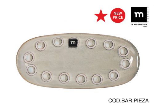 Bandeja Oval 25x12cm Cinzenta Almudenamd — referência 4920215