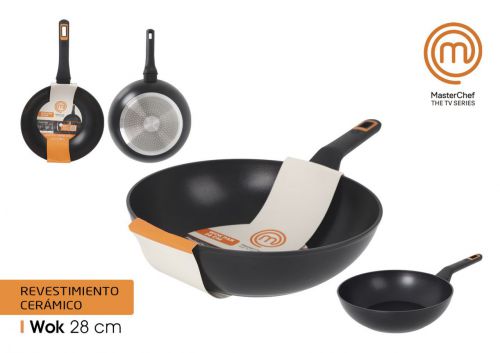 Panela Wok 28cm Alumínio Forjado 3mm 2c Masterchef — referência SOL159103156