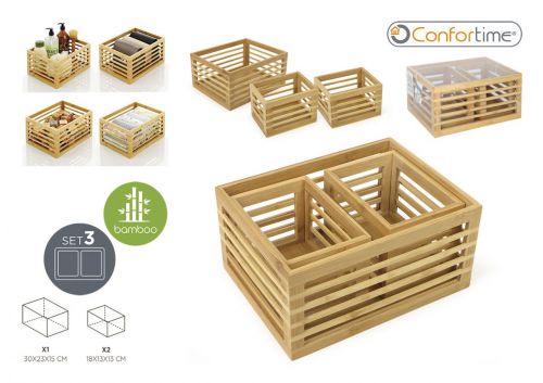 Set3 Caixas De Bambu Confortime — referência BY01018676760