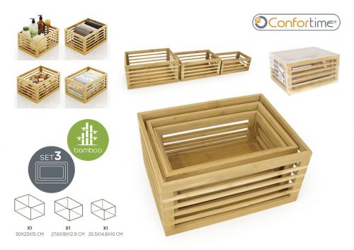 Set3 Caixas De Bambu Confortime — referência BY01018676761