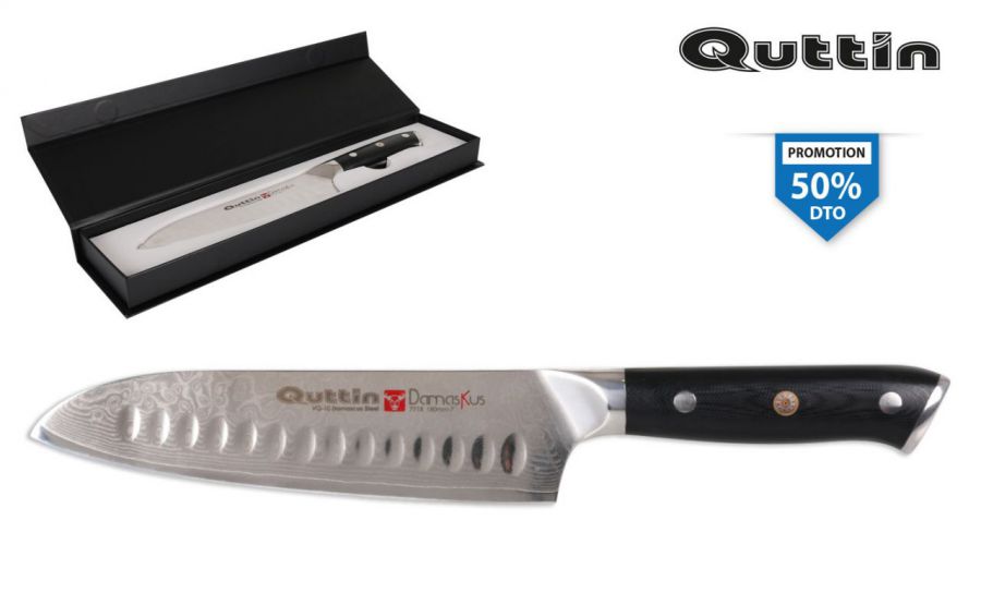 50 Santoku Faca Alveolo 18cm Damaskus — referência QT-707715V-1